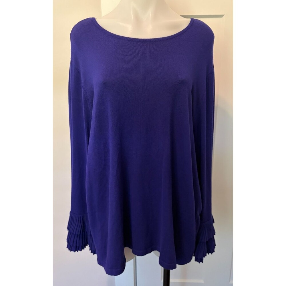 Chicos Womens Sweater Long Flared Sleeve Purple Size 4 (XXL)